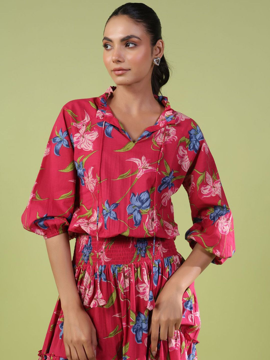 Dhiyona AY Women's Printed Tiered Flared Maxi Ethnic Dress