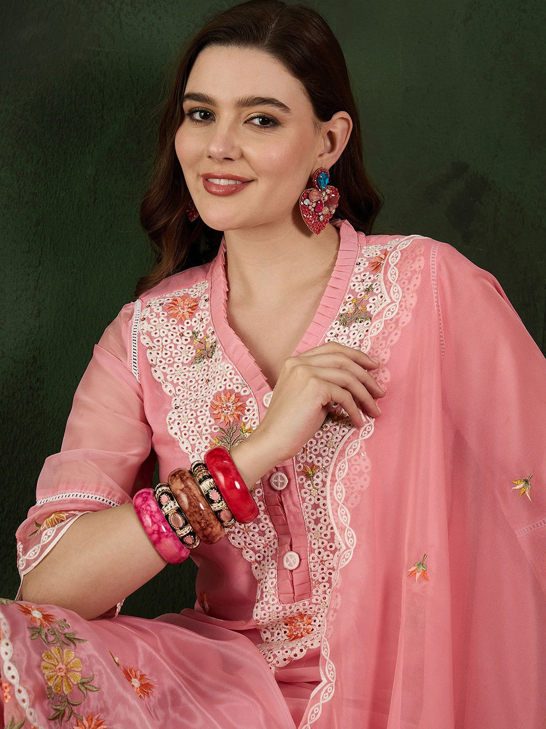 Embroidered Kurta & Trouser With Dupatta