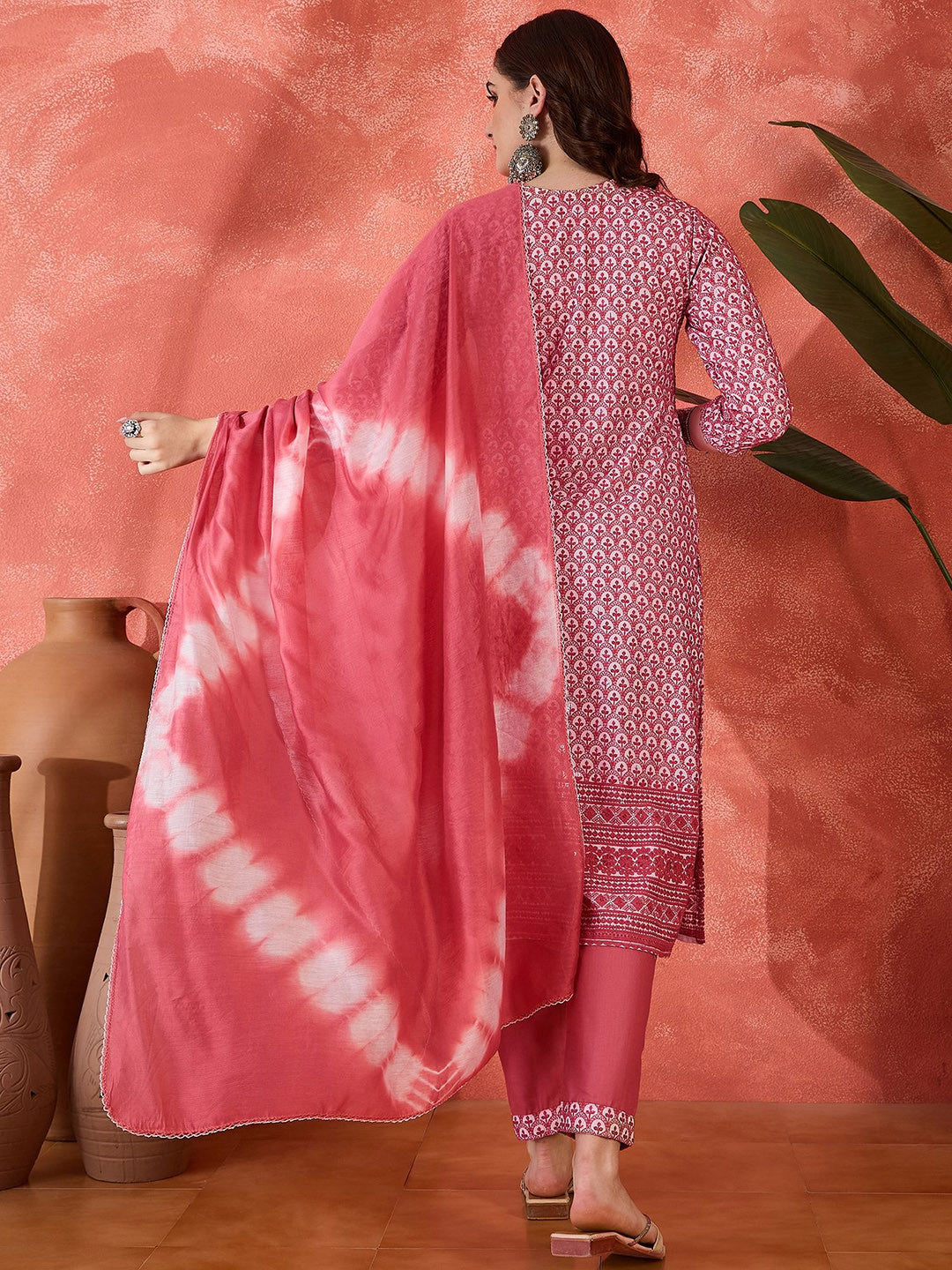 Chikankari Embroidered Straight Kurta With Trouser & Dupatta