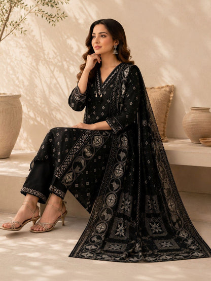 Women Ethnic Motifs Printed Regular Thread Work Pure Cotton Kurta with Trousers & With Dupatta