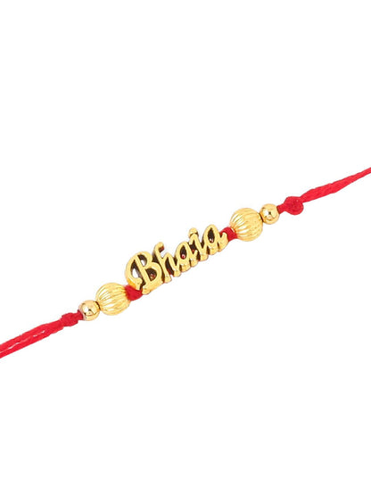 Dhiyona Set Of 3 Thread Rakhis With Roli Chawal Chandan & Mishri