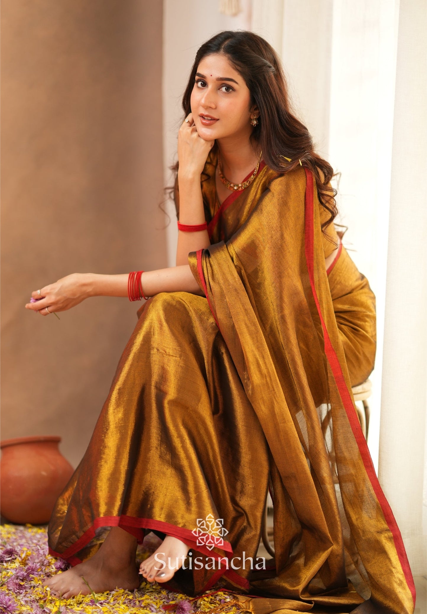 Dhiyona SS Woven Poetry Artisanal Handloom Tissue Cotton Saree