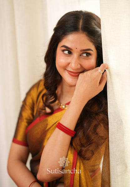 Dhiyona SS Woven Poetry Artisanal Handloom Tissue Cotton Saree
