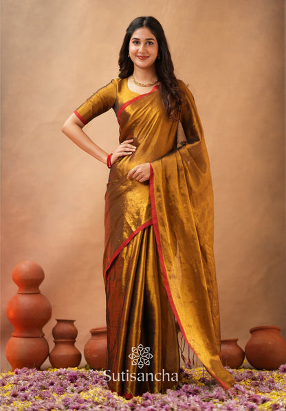 Dhiyona SS Woven Poetry Artisanal Handloom Tissue Cotton Saree