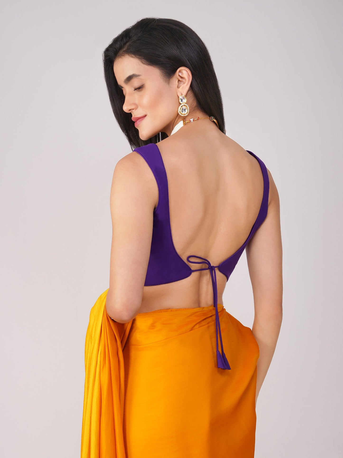Dhiyona ST Violet Veil Purple Back-Tie Blouse