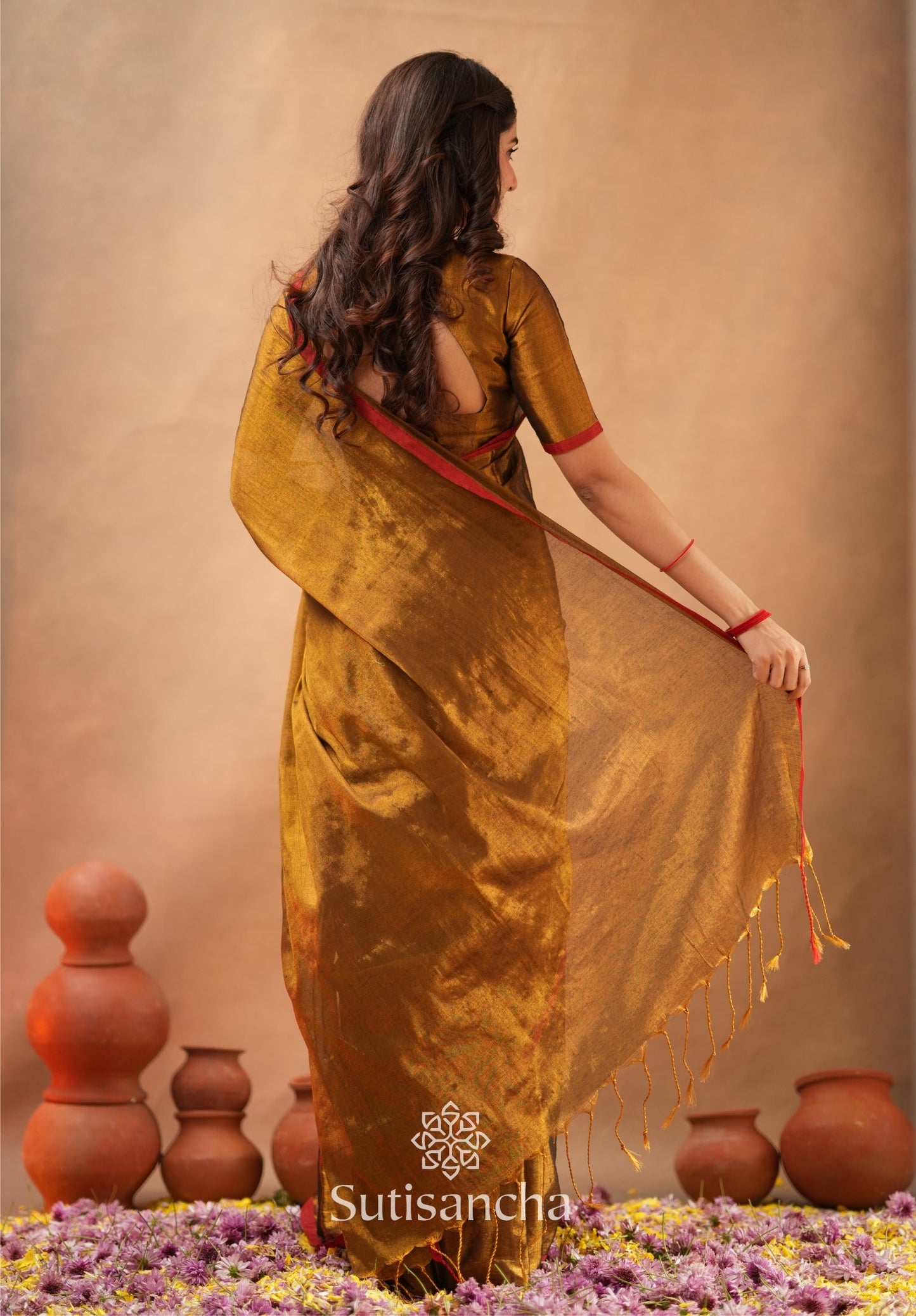 Dhiyona SS Woven Poetry Artisanal Handloom Tissue Cotton Saree