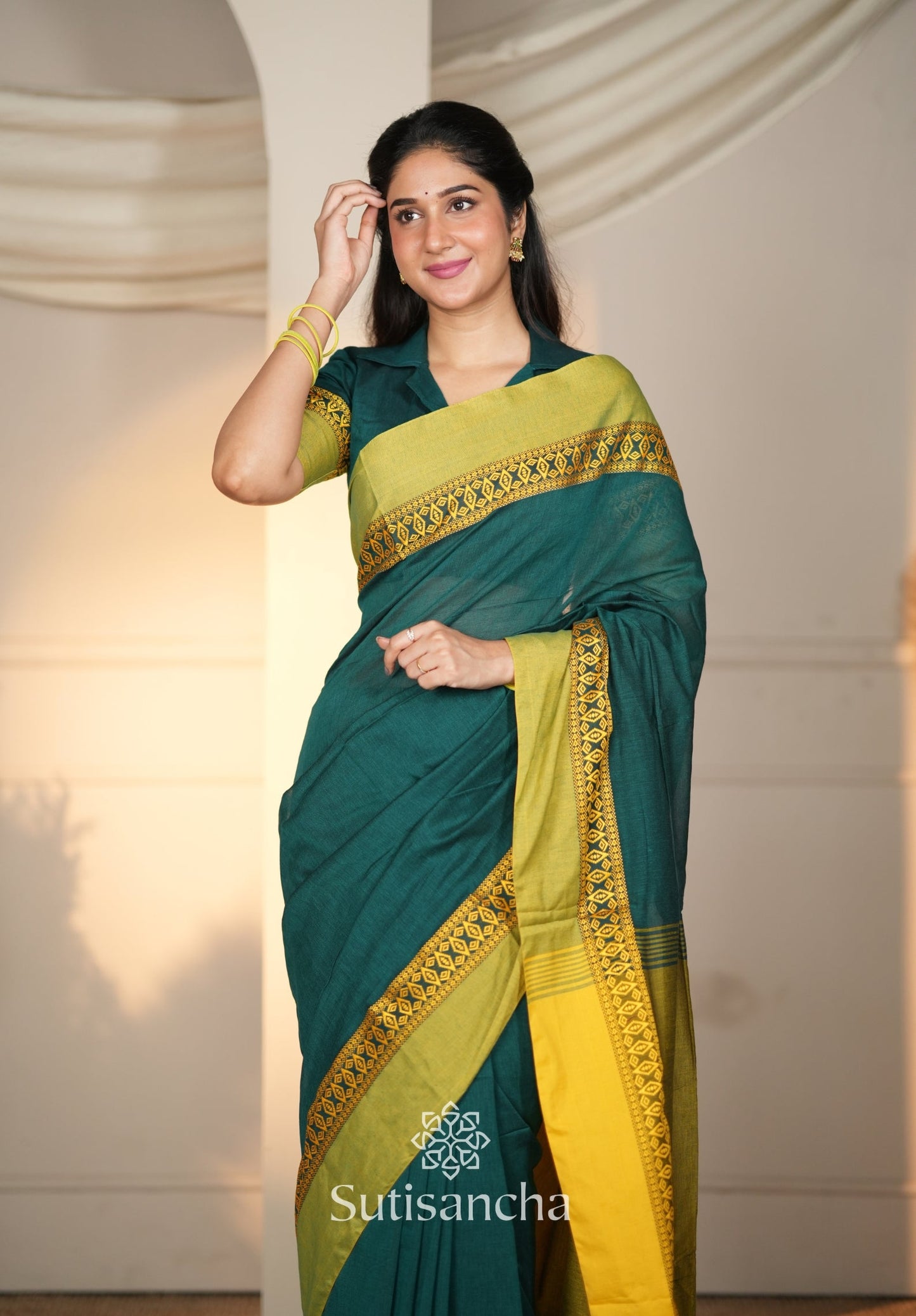 Dhiyona SS Timeless Weave Bengal Cotton Saree by Sutisancha