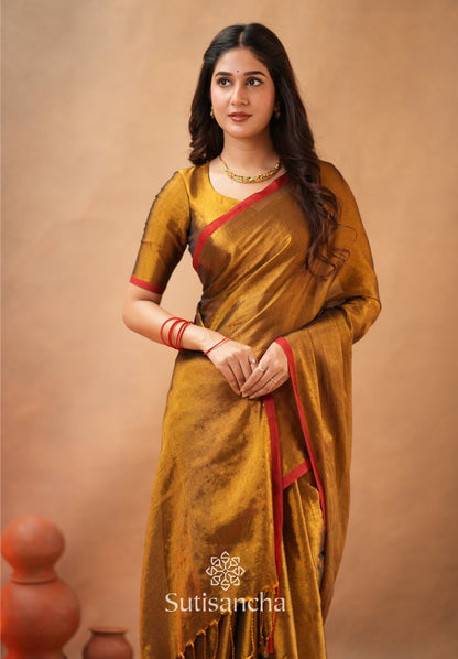 Dhiyona SS Woven Poetry Artisanal Handloom Tissue Cotton Saree