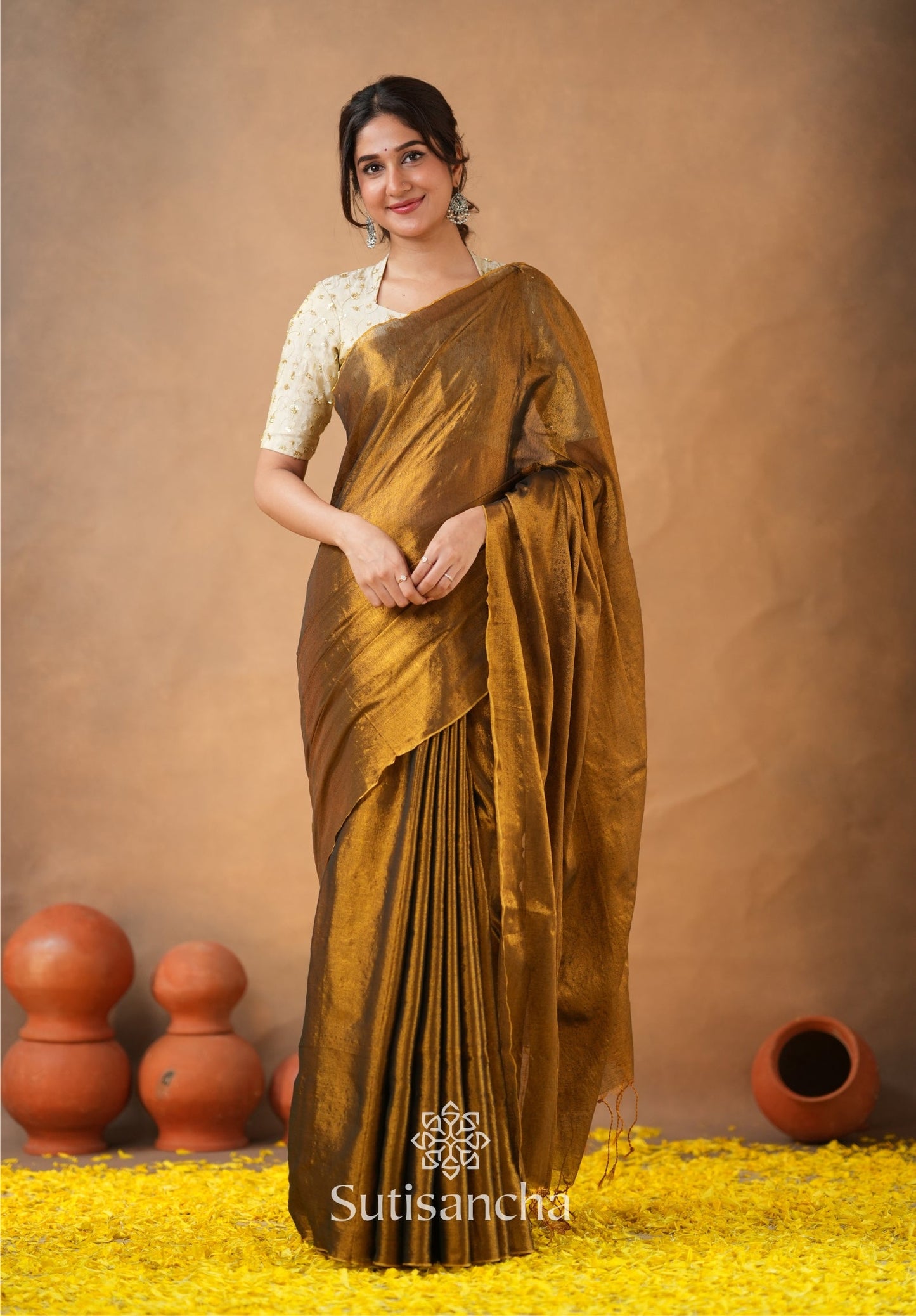 Dhiyona SS Beads Bloom Tissue Elegance