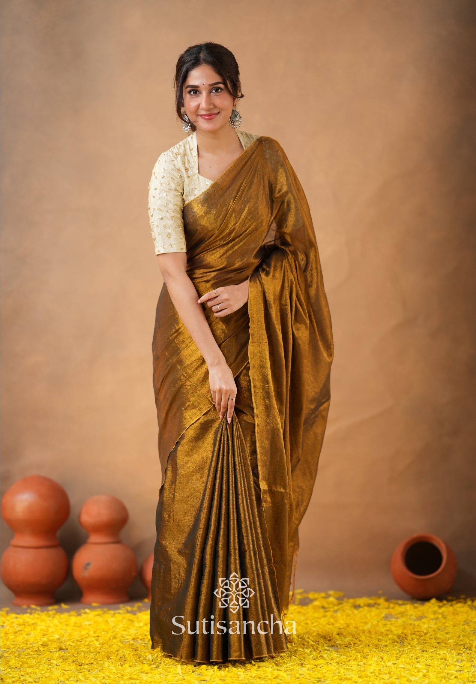 Dhiyona SS Beads Bloom Tissue Elegance