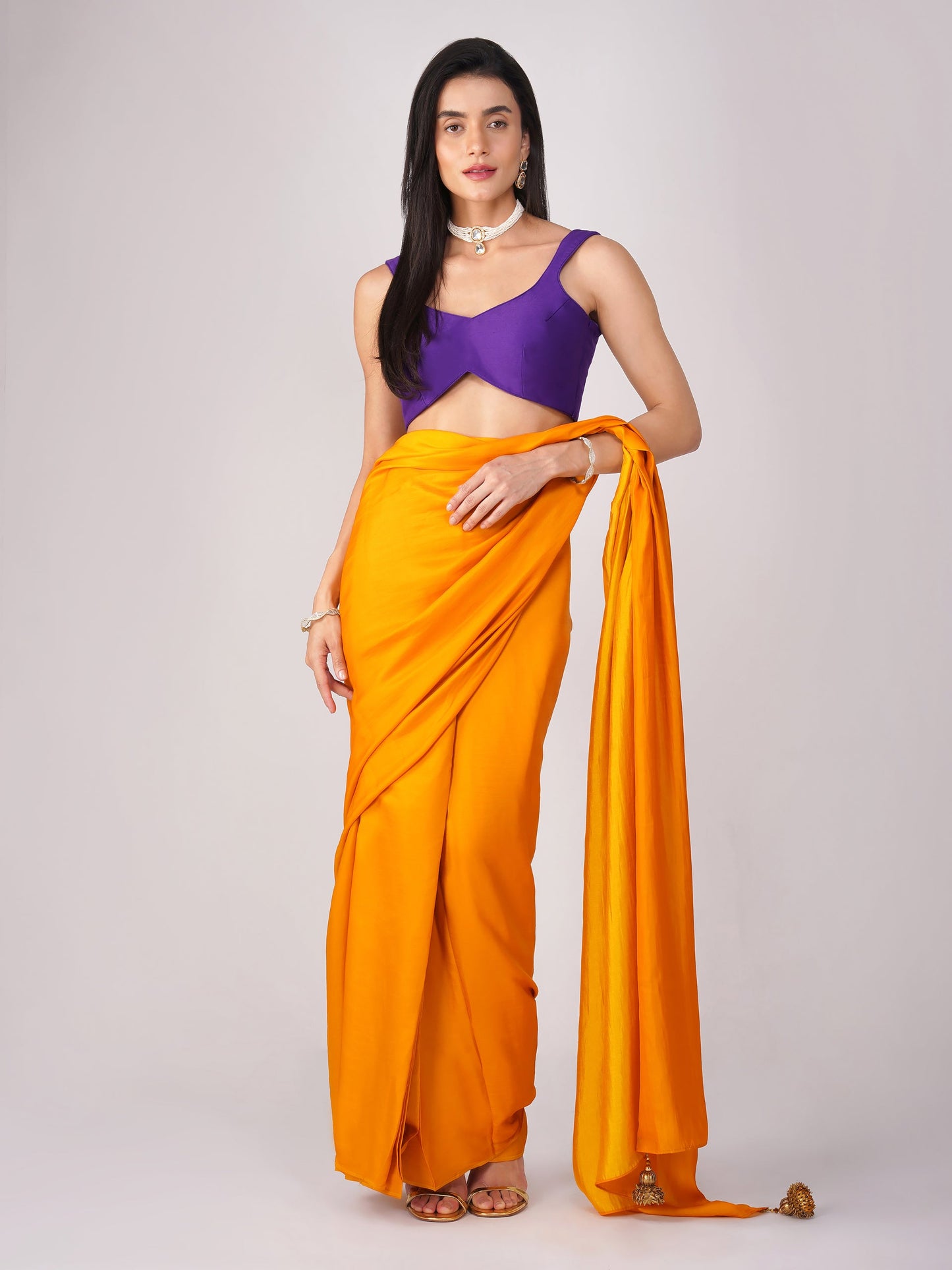 Dhiyona ST Violet Veil Purple Back-Tie Blouse
