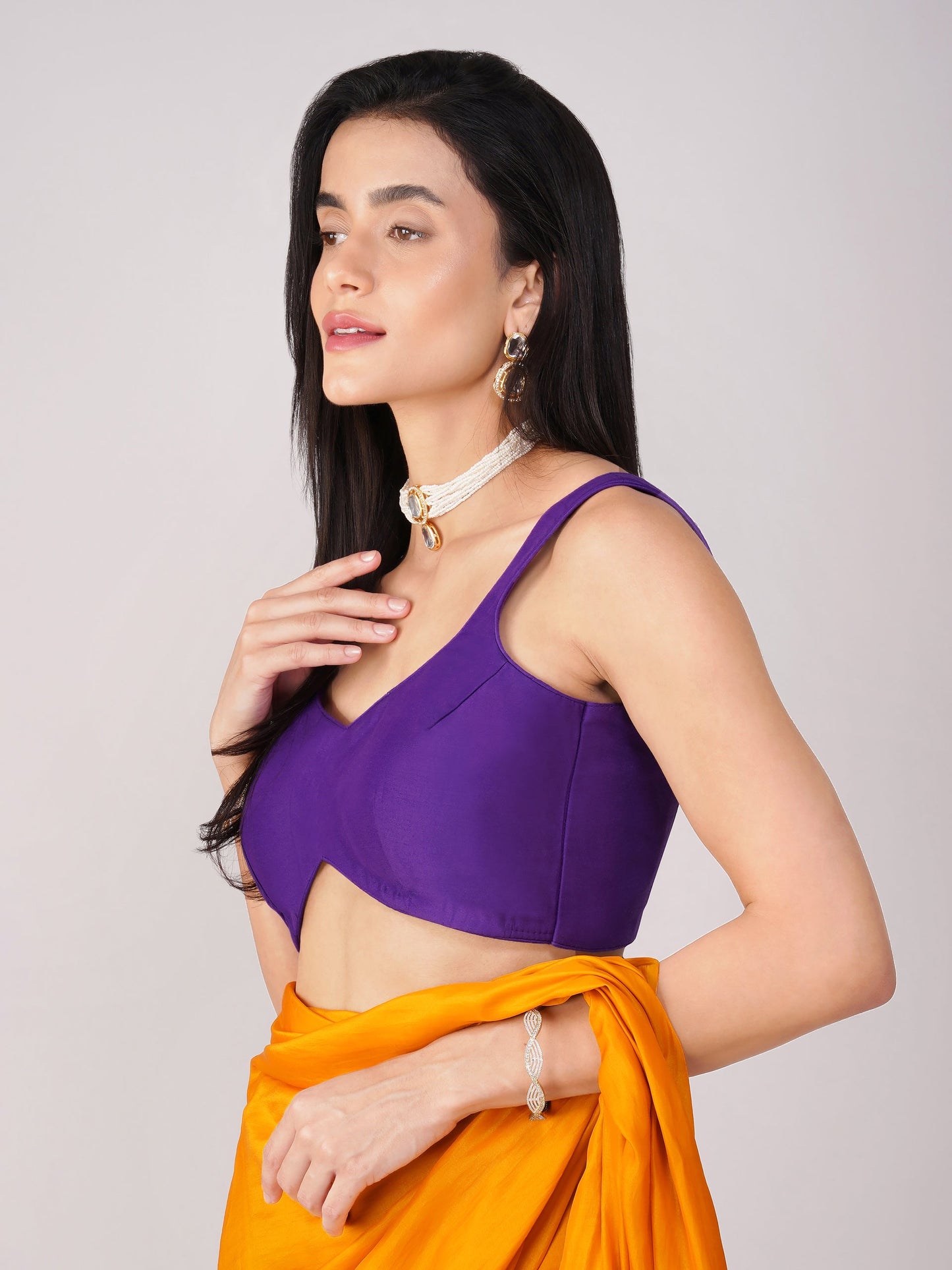 Dhiyona ST Violet Veil Purple Back-Tie Blouse