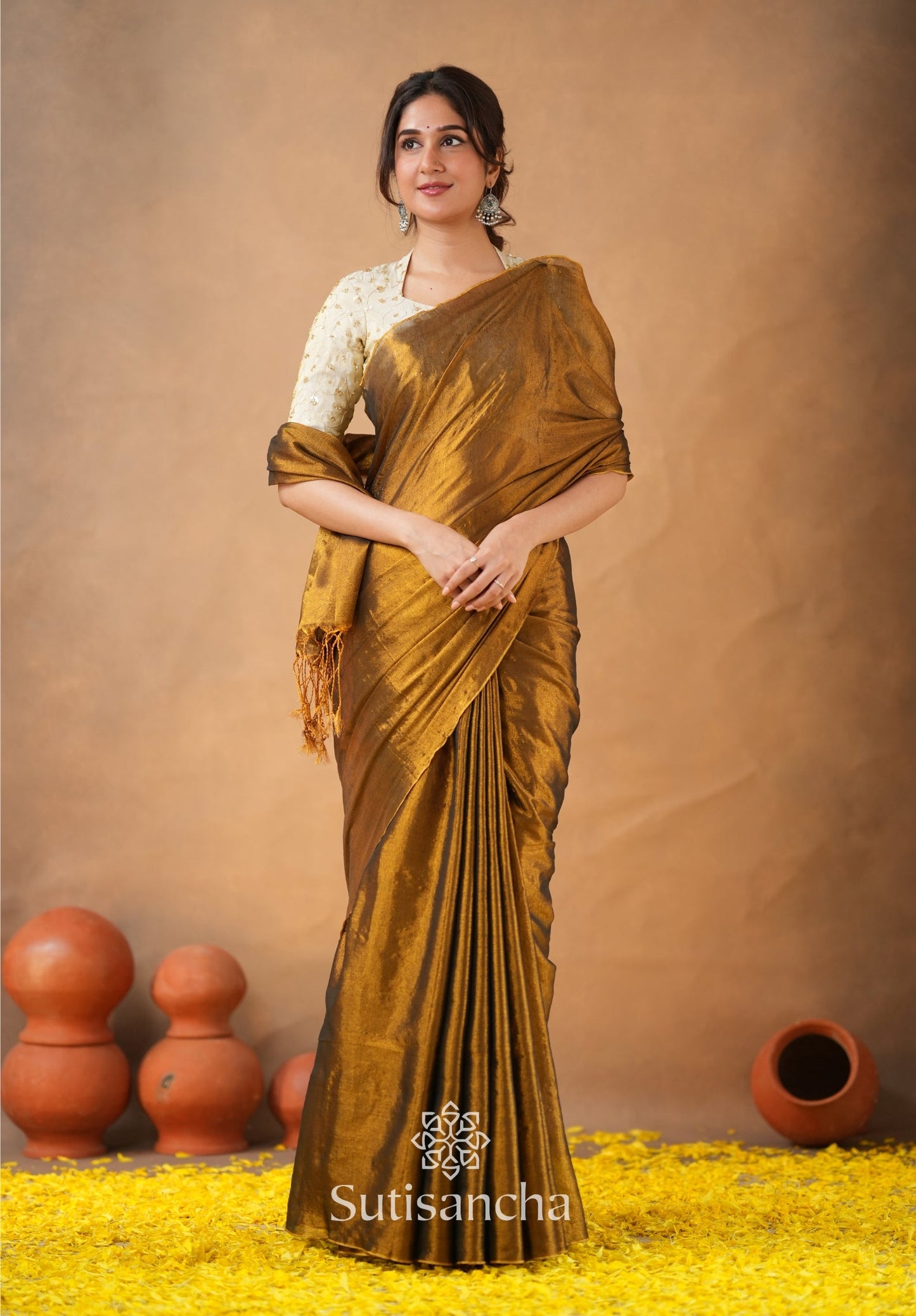Dhiyona SS Beads Bloom Tissue Elegance