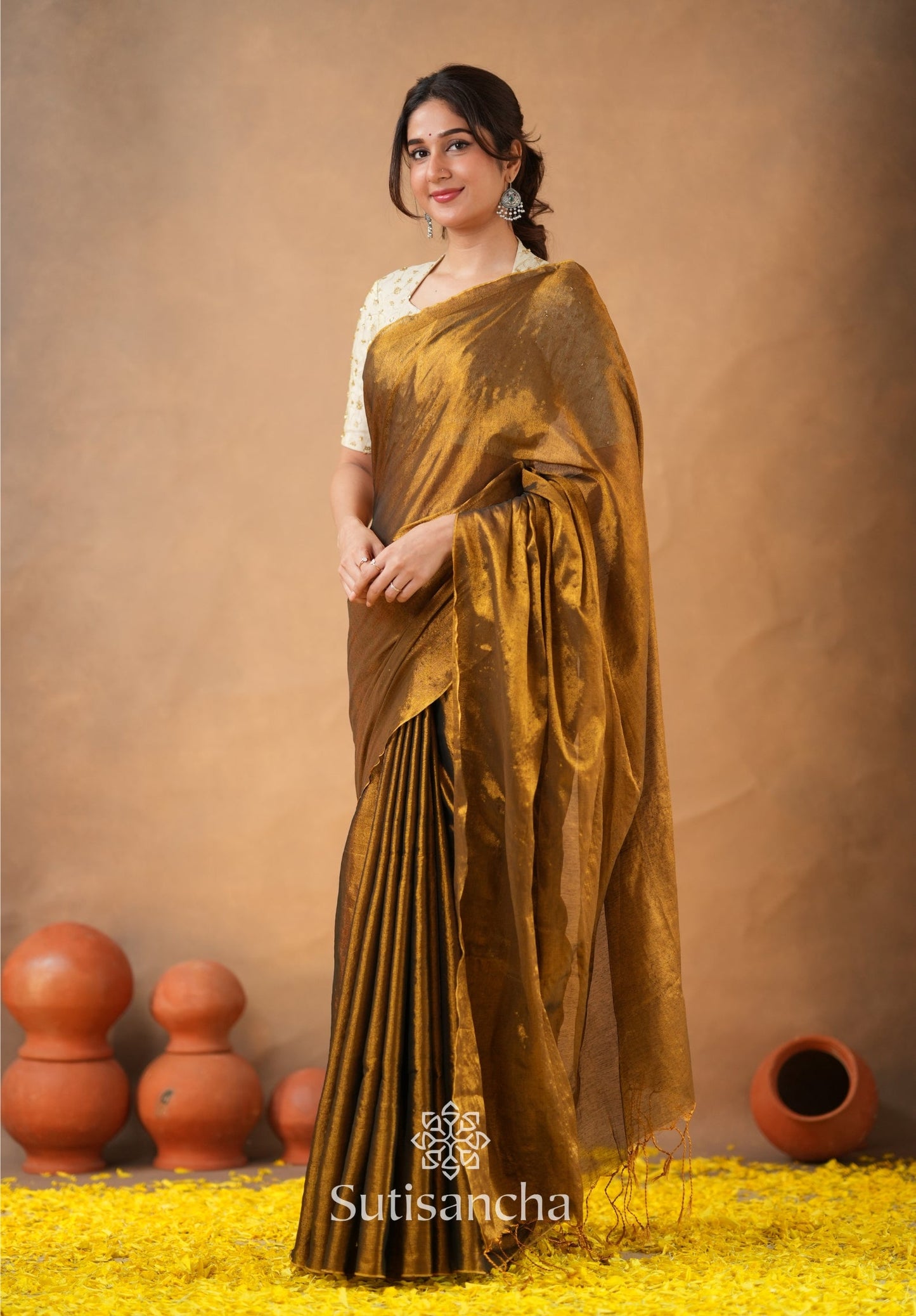 Dhiyona SS Beads Bloom Tissue Elegance