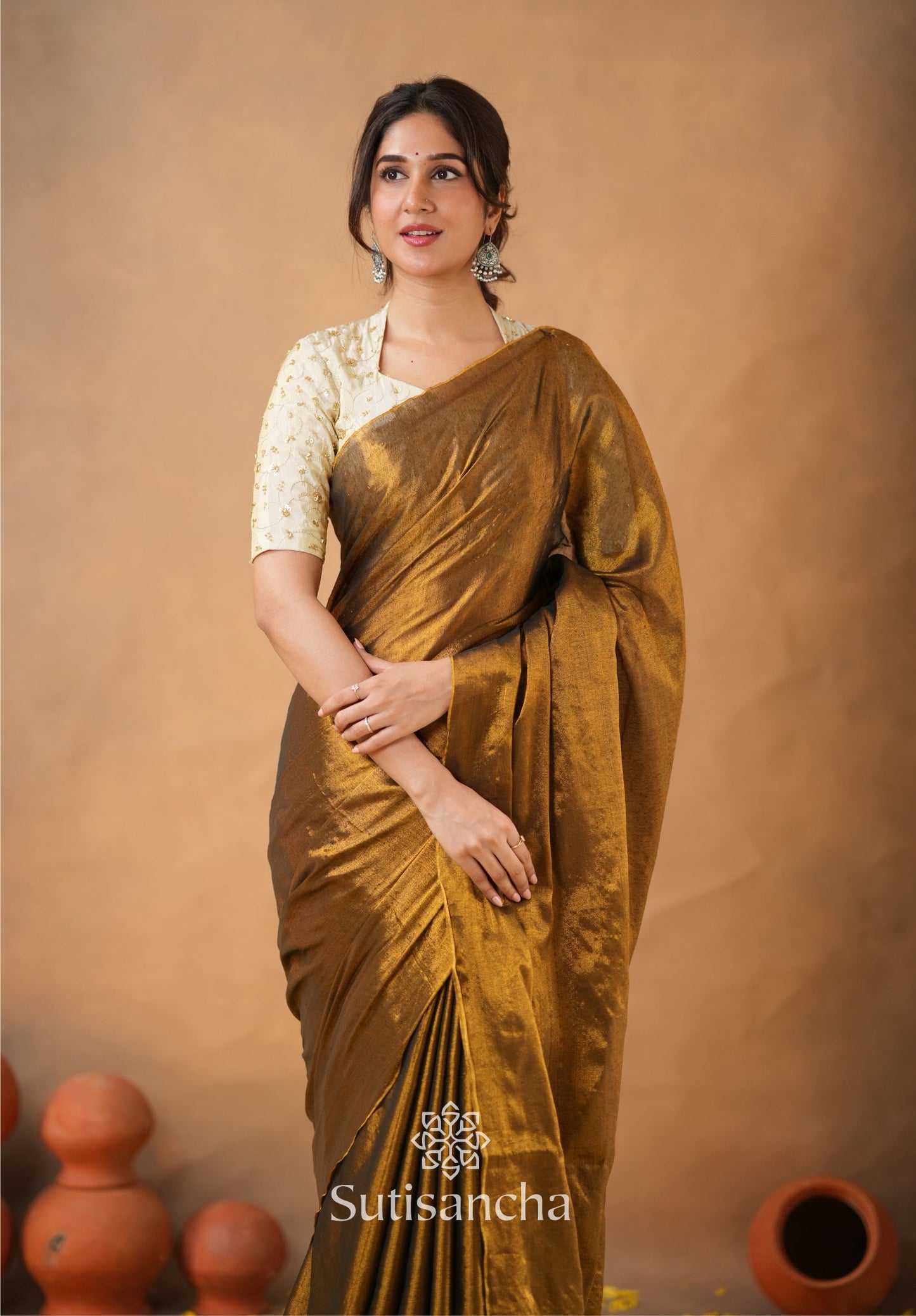 Dhiyona SS Beads Bloom Tissue Elegance