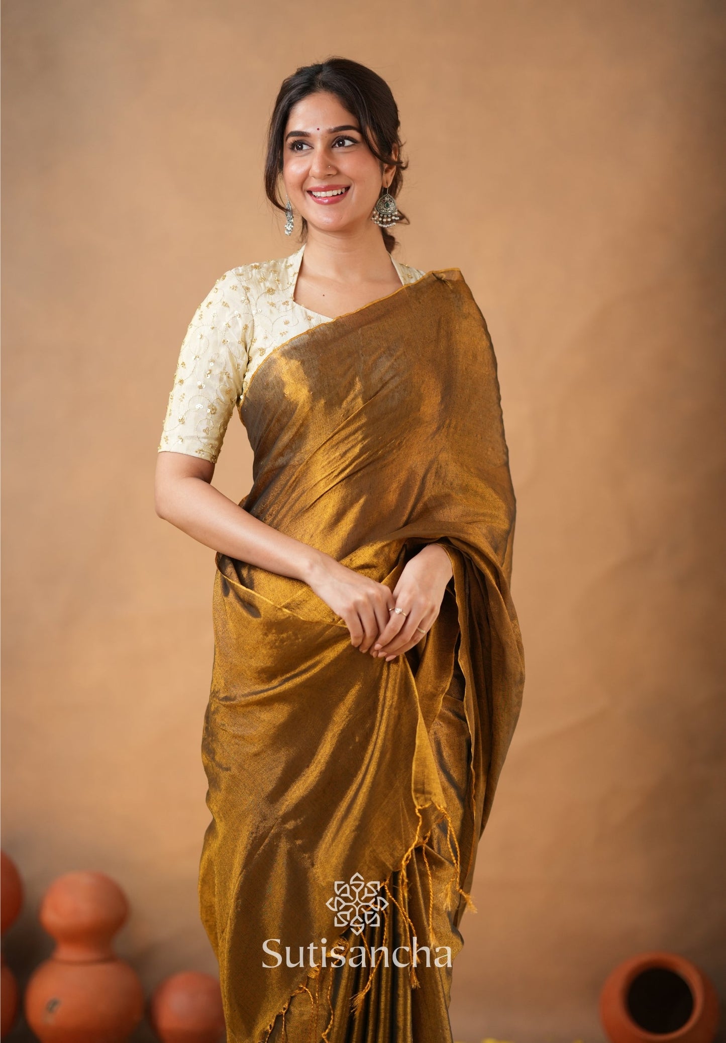 Dhiyona SS Beads Bloom Tissue Elegance