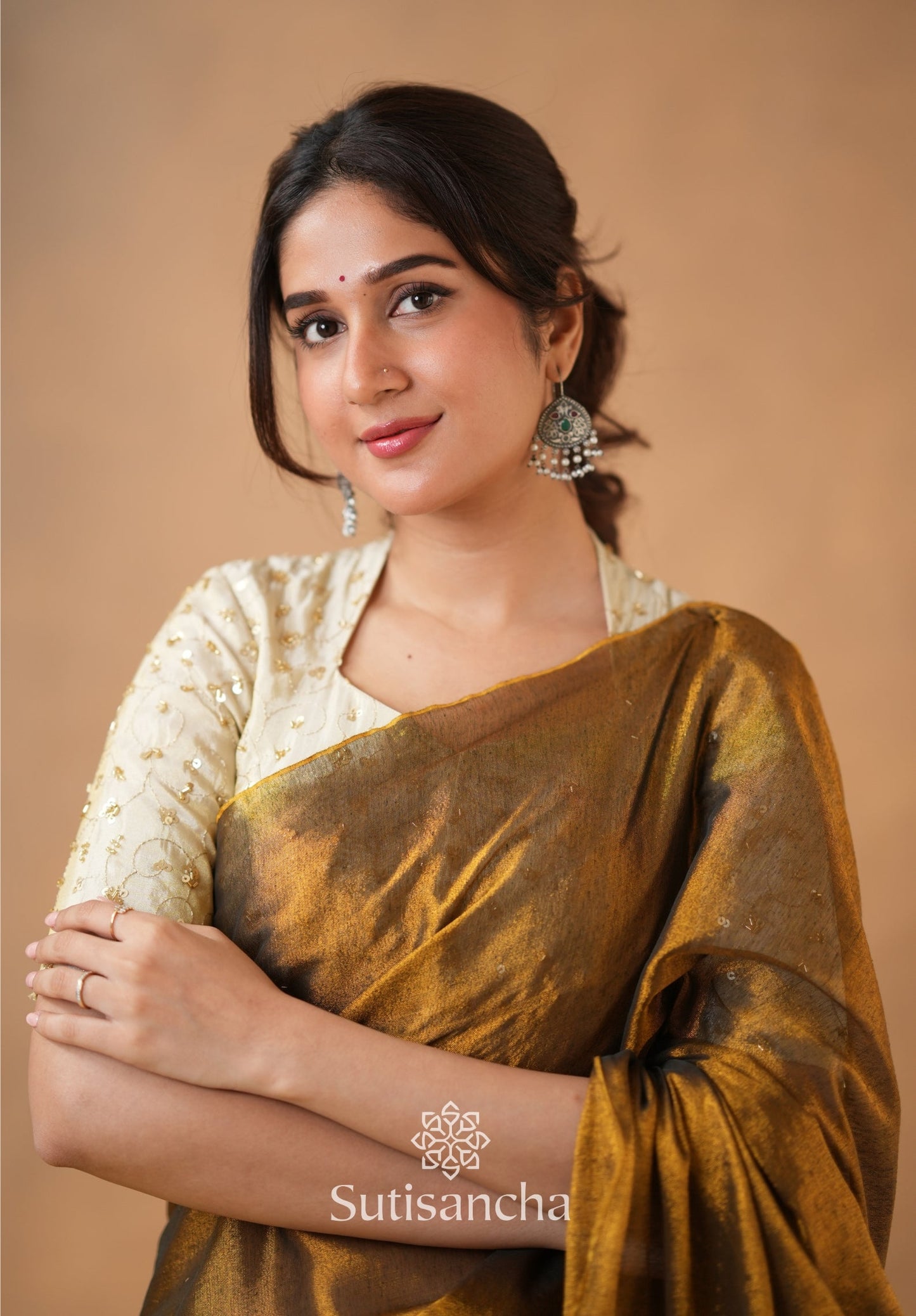 Dhiyona SS Beads Bloom Tissue Elegance