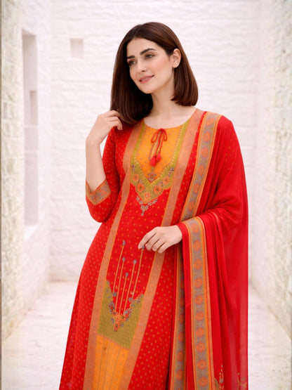 Shanti Crimson Work Suit Set