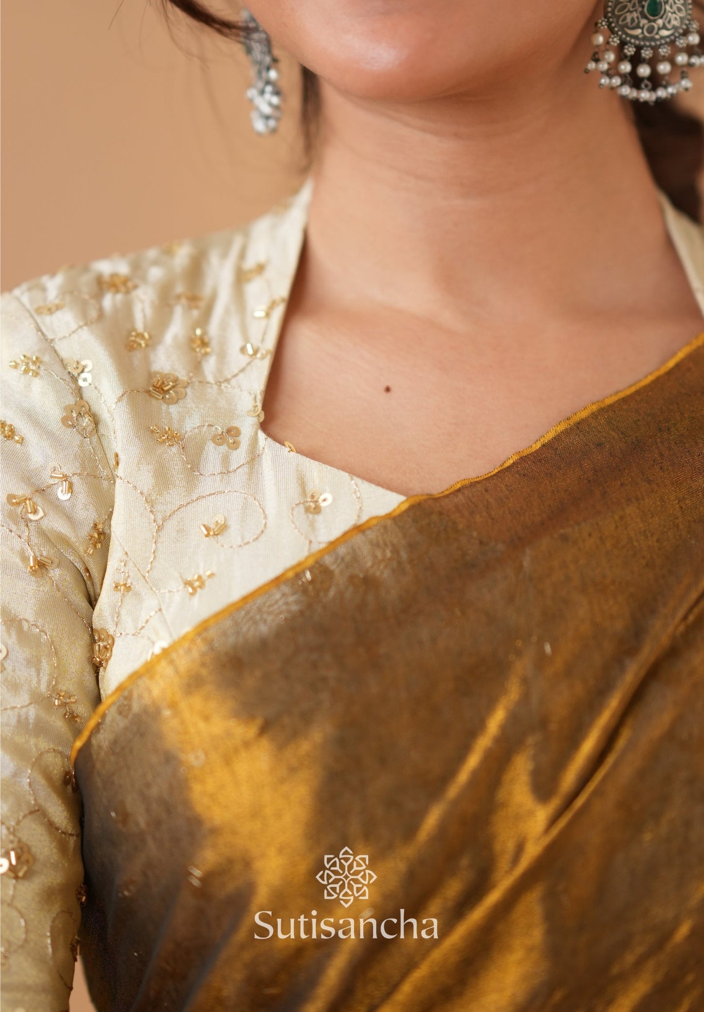 Dhiyona SS Beads Bloom Tissue Elegance