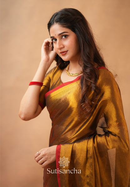 Dhiyona SS Woven Poetry Artisanal Handloom Tissue Cotton Saree