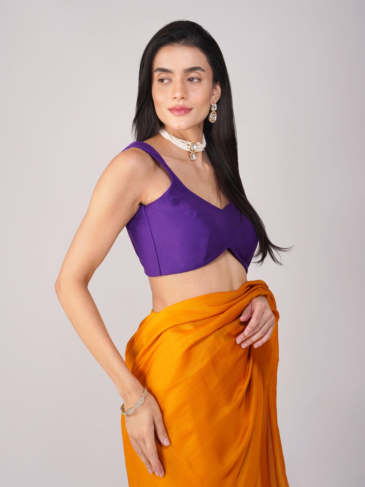 Dhiyona ST Violet Veil Purple Back-Tie Blouse