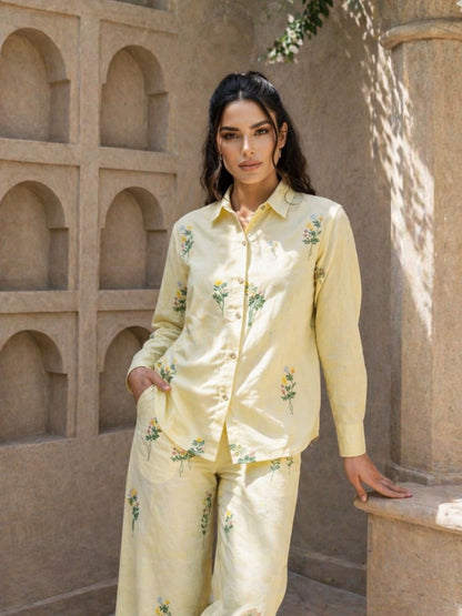 Molly Lime embroidery cotton co-ord set