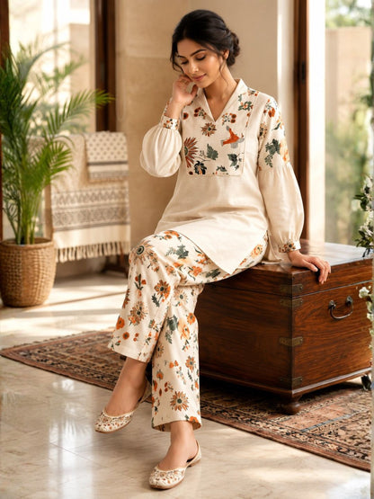 Rashmika Pearl Cotton Co-ord Set
