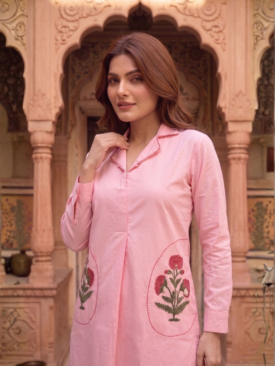 Sarvo softpink cotton co-ord set