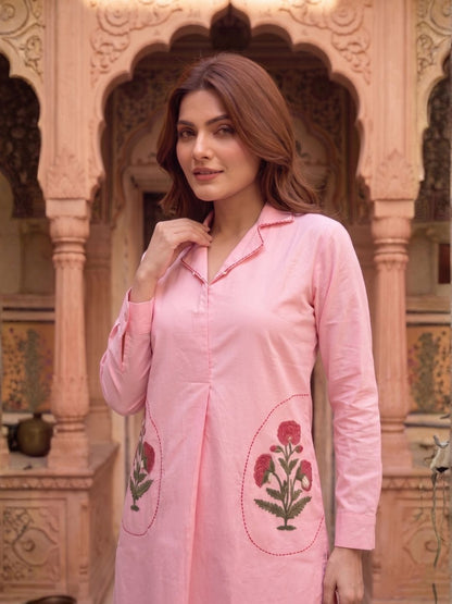 Sarvo softpink cotton co-ord set