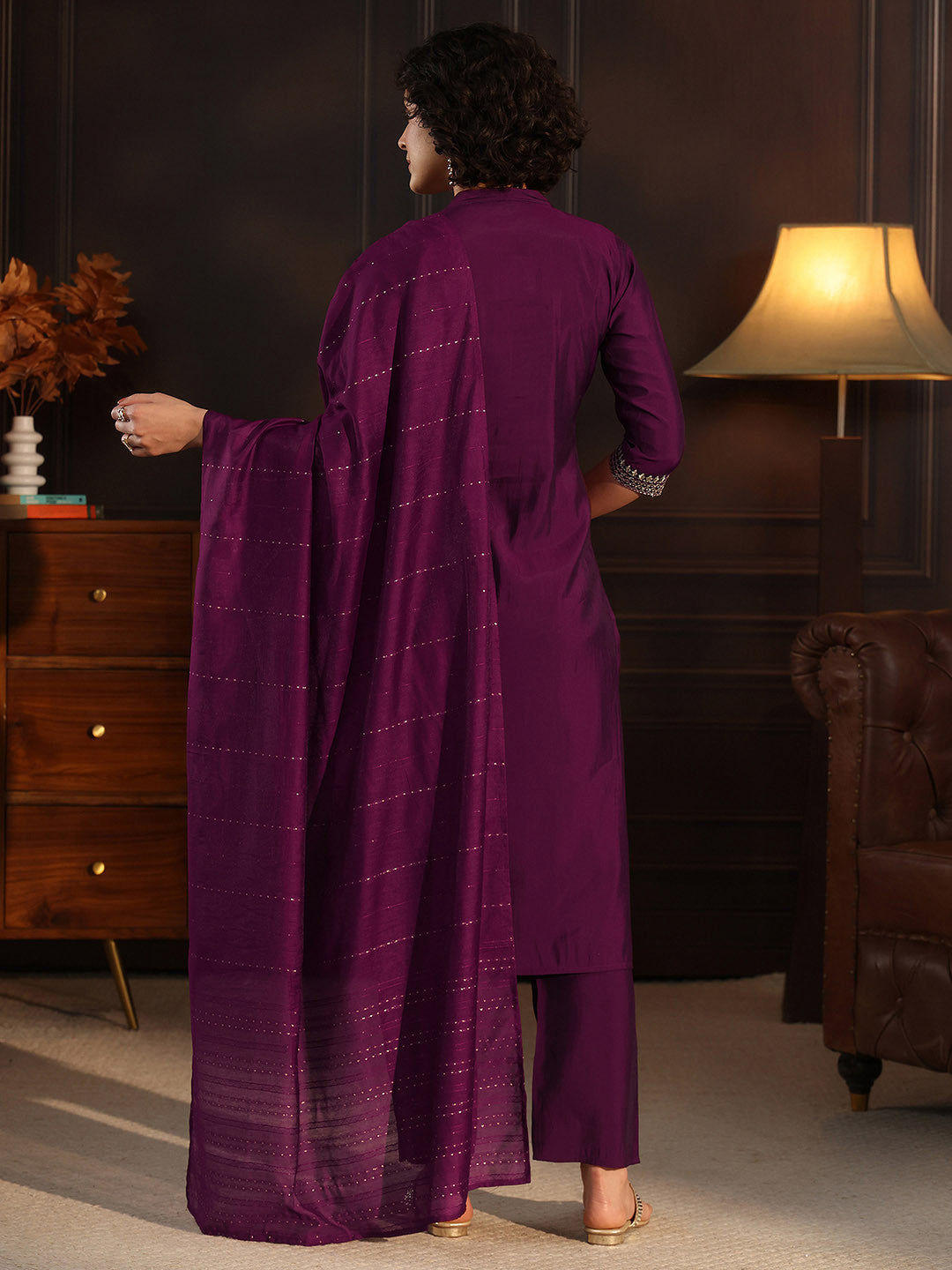 Women Ethnic Motifs Embroidered Regular Kurta with Trousers With Dupatta