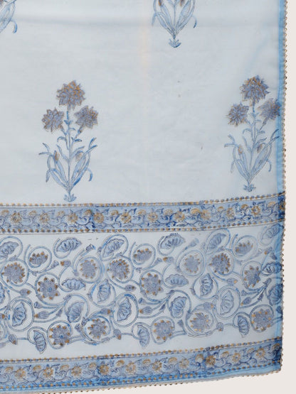 Dhiyona KL Floral Printed Gotta Patti Detail Anarkali Kurta & Trousers With Dupatta