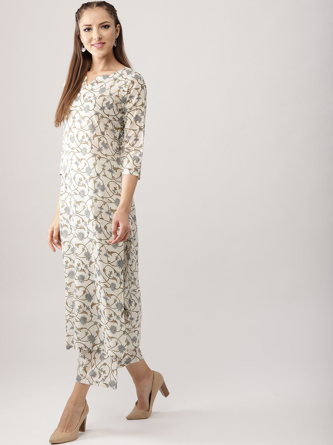 Floral Vine Pure Cotton Kurta Set