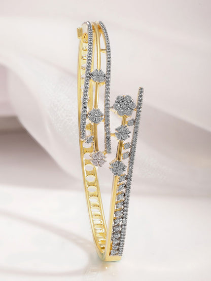 Dhiyona RJ Women's 22KT Gold-Plated Cubic Zirconia Studded Bangle-Style Bracelet