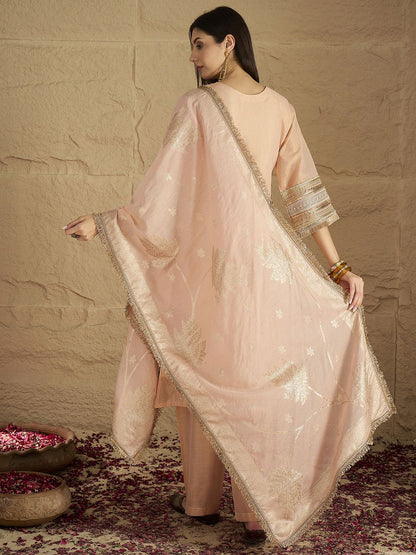 Dhiyona VA Women Solid Kurta with Palazzo & Dupatta