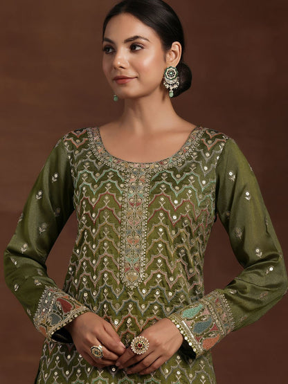 Dhiyona LL Women Ethnic Motifs Embroidered Regular Kurta with Palazzos & With Dupatta