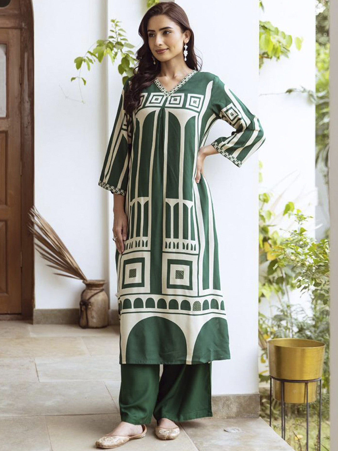 Geometric Printed Kurta with Palazzos