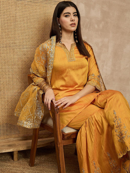 Dhiyona HOP Women Yoke Design Kurta & Sharara With Dupatta