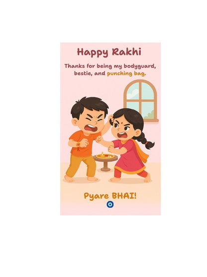 Dhiyona Thread Rakhi With Roli Chawal & Greetings Card