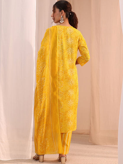 Women Ethnic Motifs Printed Regular Mirror Work Kurta with Trousers & With Dupatta