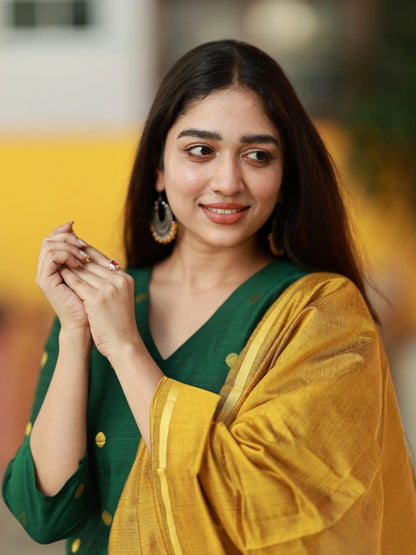 Dhiyona KL Women Ethnic Motifs Regular Kurta with Trousers & With Dupatta