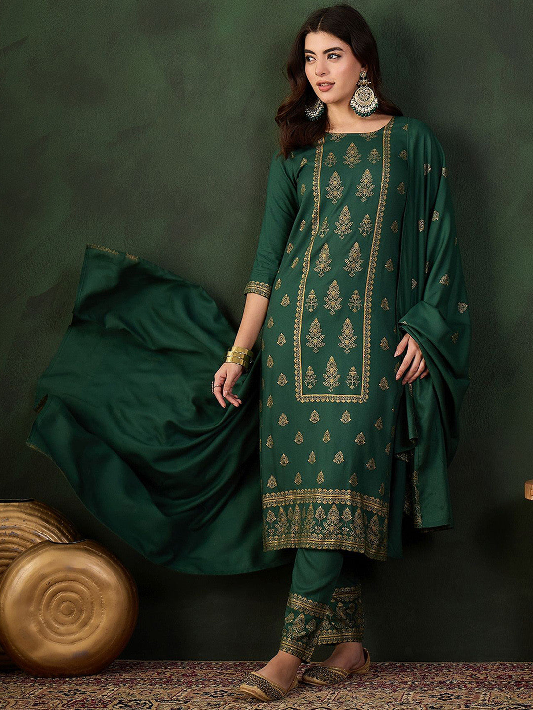 Printed Kurta & Trouser With Dupatta