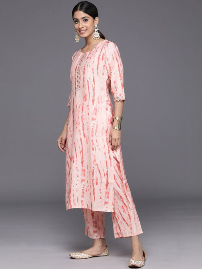 Women Printed Regular Thread Work Kurta with Trousers & With Dupatta