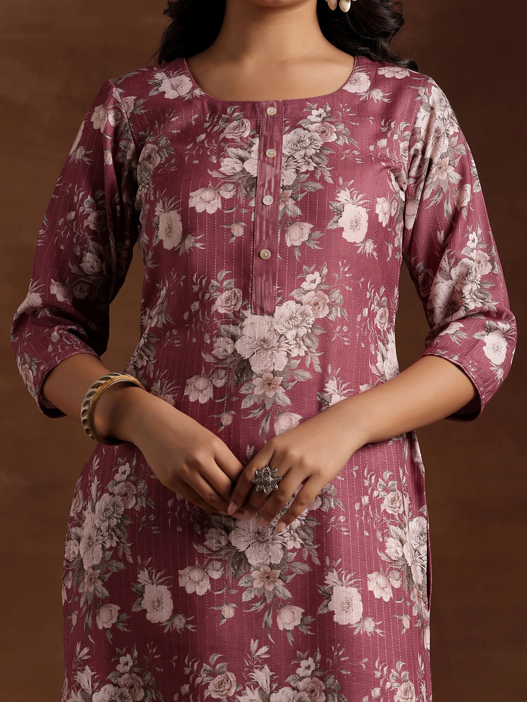 Women Floral Printed Regular Kurta with Trousers & With Dupatta