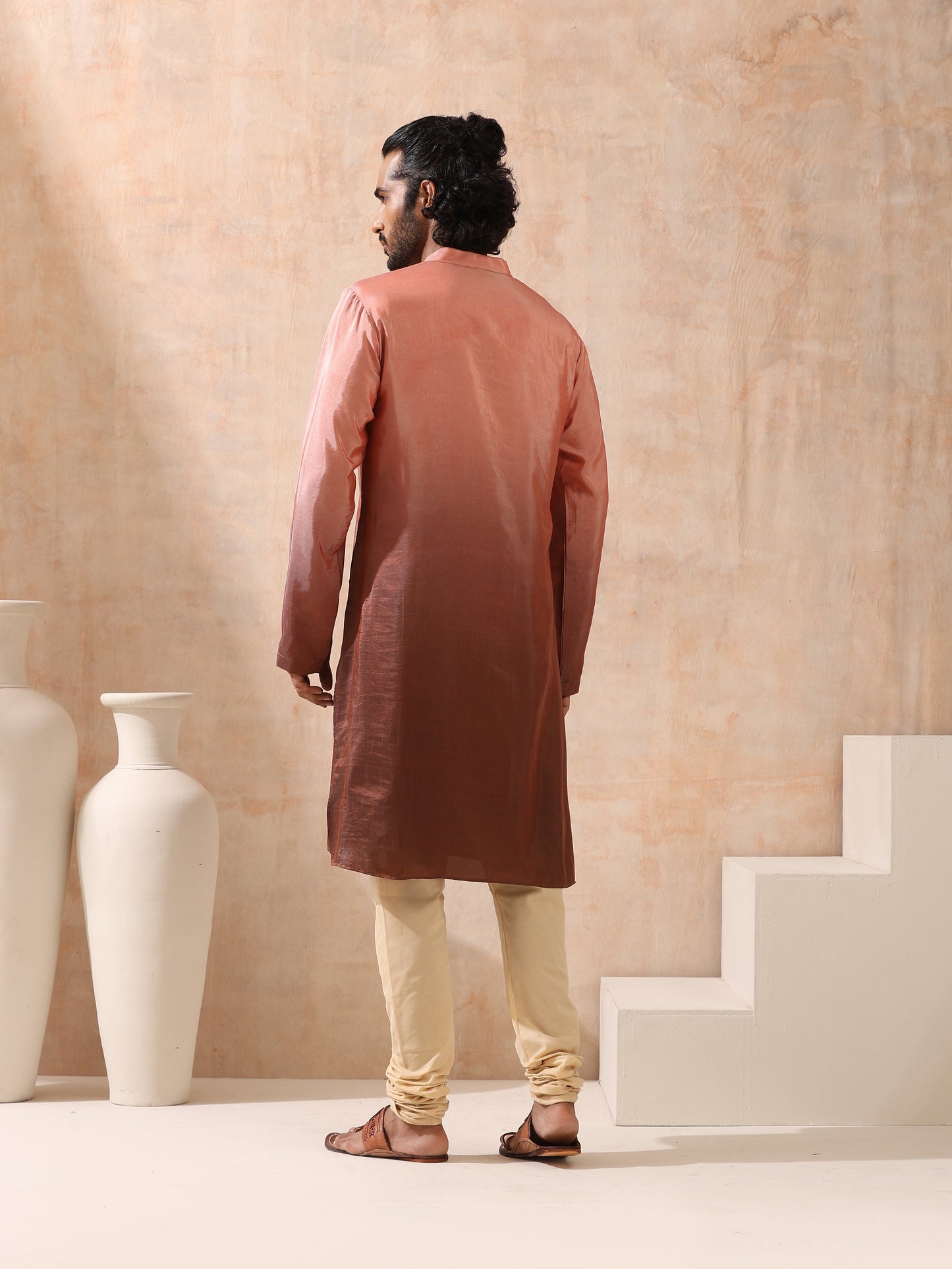 Dhiyona ST Mens Ombre Shades of Brown Kurta