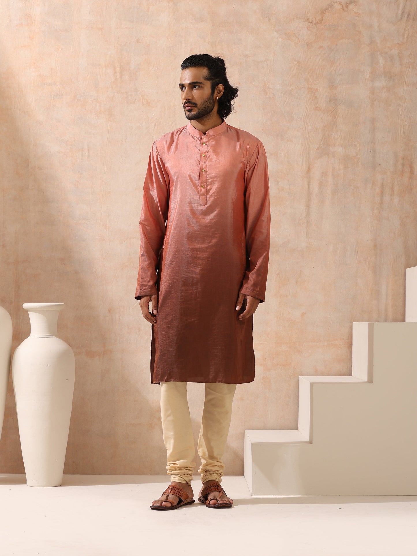 Dhiyona ST Mens Ombre Shades of Brown Kurta
