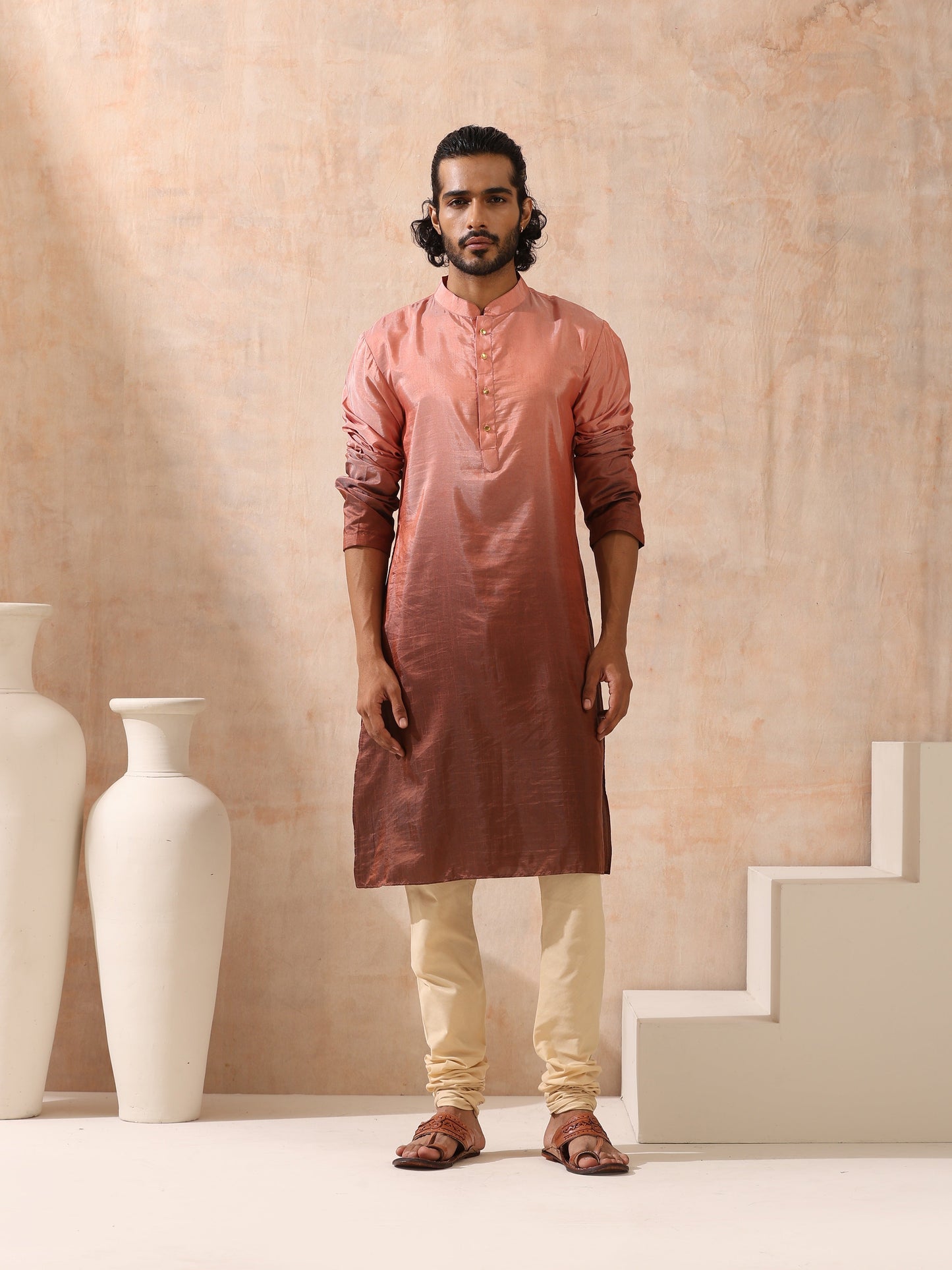 Dhiyona ST Mens Ombre Shades of Brown Kurta