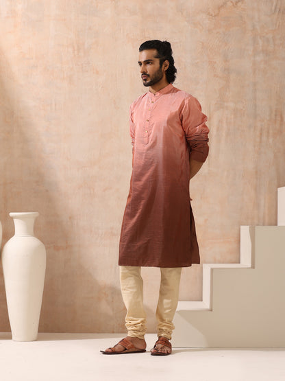 Dhiyona ST Mens Ombre Shades of Brown Kurta