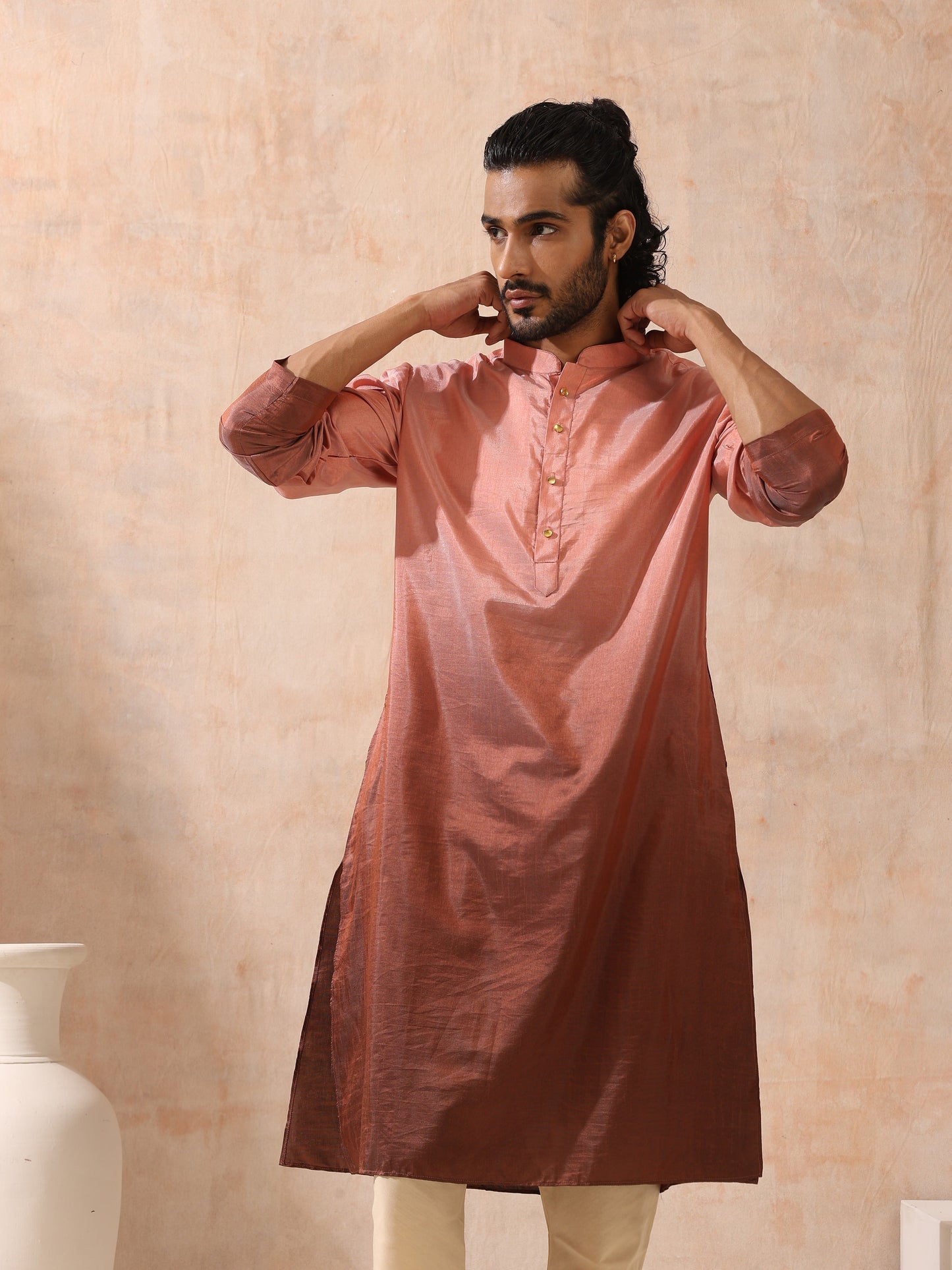 Dhiyona ST Mens Ombre Shades of Brown Kurta