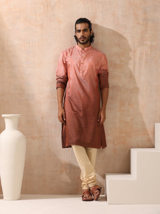 Dhiyona ST Mens Ombre Shades of Brown Kurta