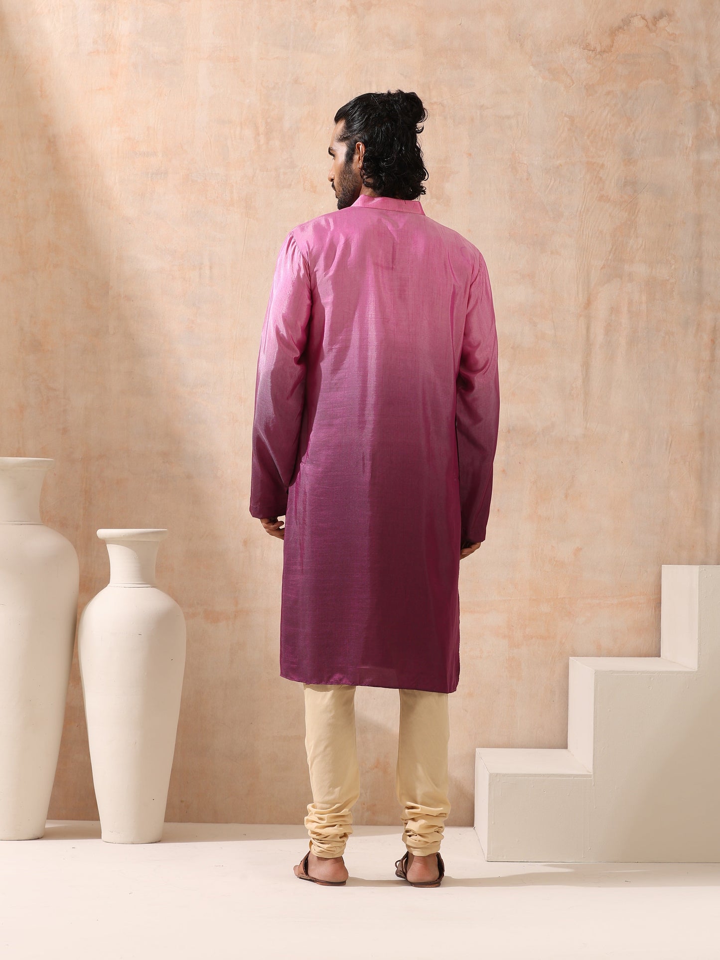 Dhiyona ST Mens Ombre Shades of Pink Kurta